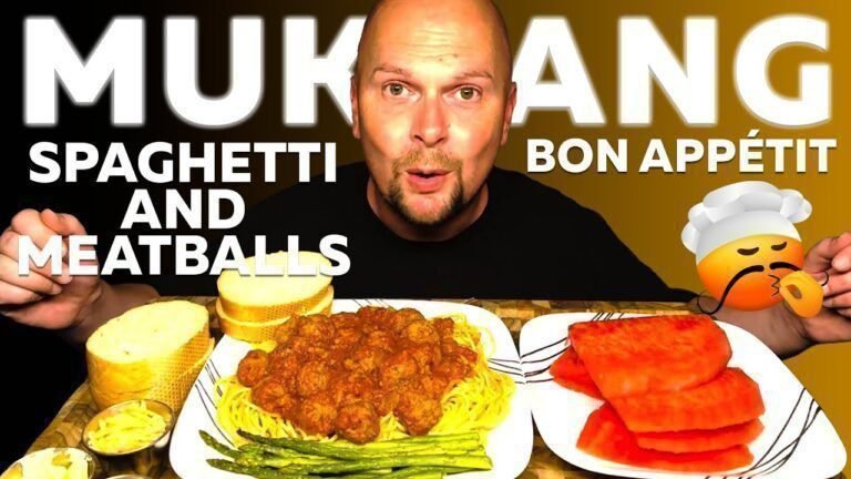 Homemade Spaghetti & Meatball Mukbang with a Juicy Watermelon Finale