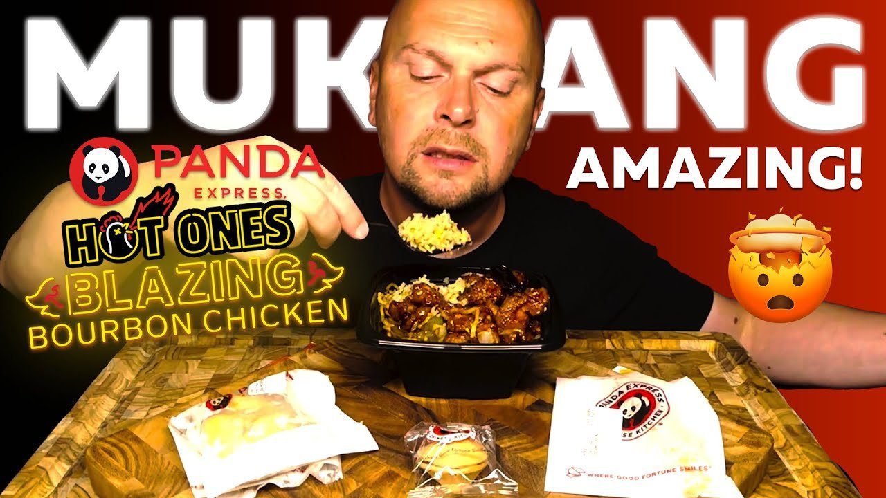 Panda Express Hot Ones Blazin Bourbon Chicken Mukbang Not