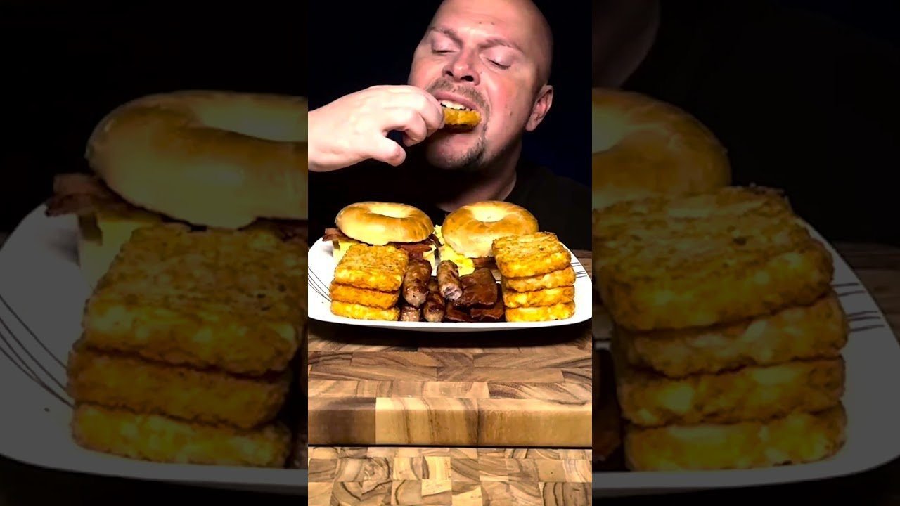 Ultimate Bacon Bagel Sandwich Crispy Hashbrowns Mukbang Preview