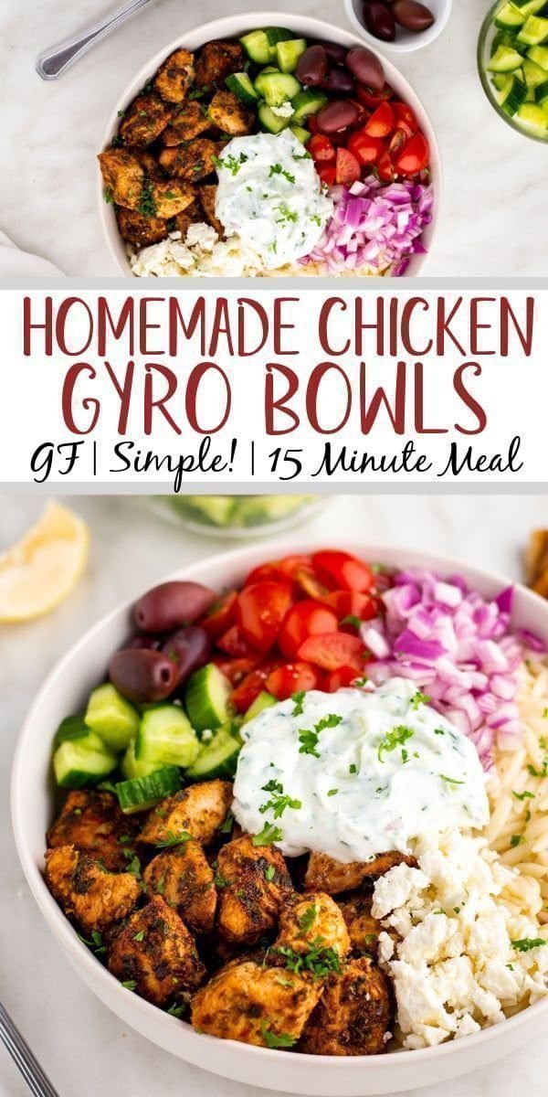 Chicken Gyro Bowl (15 Minutes, Gluten-Free) - Whole Kitchen Sink
