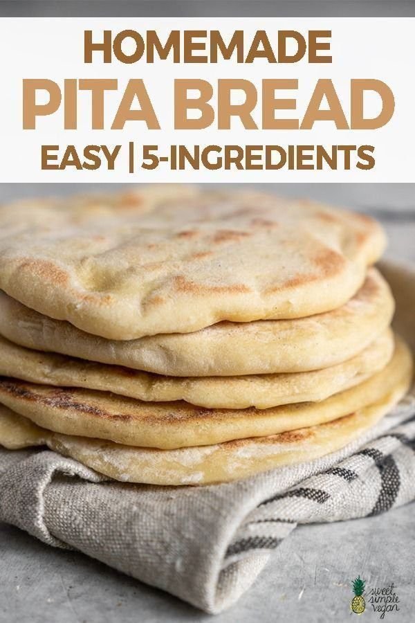 Homemade Pita Bread (5-Ingredients)