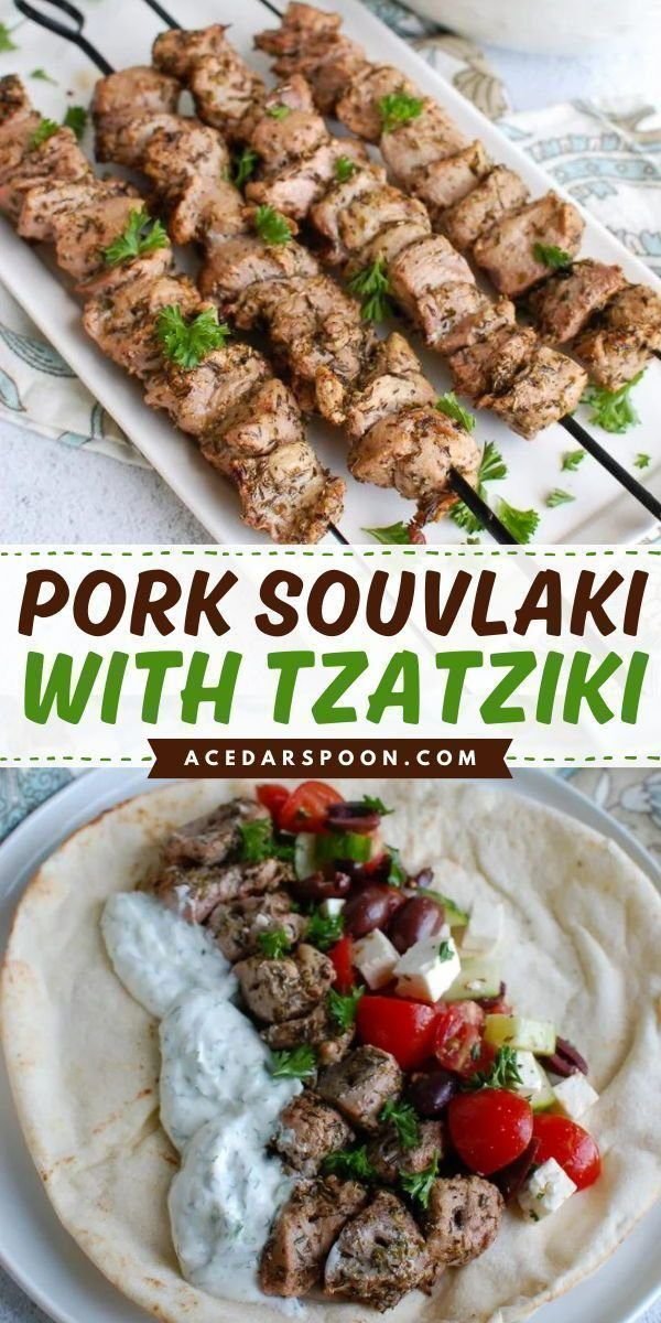 Pork Souvlaki with Tzatziki