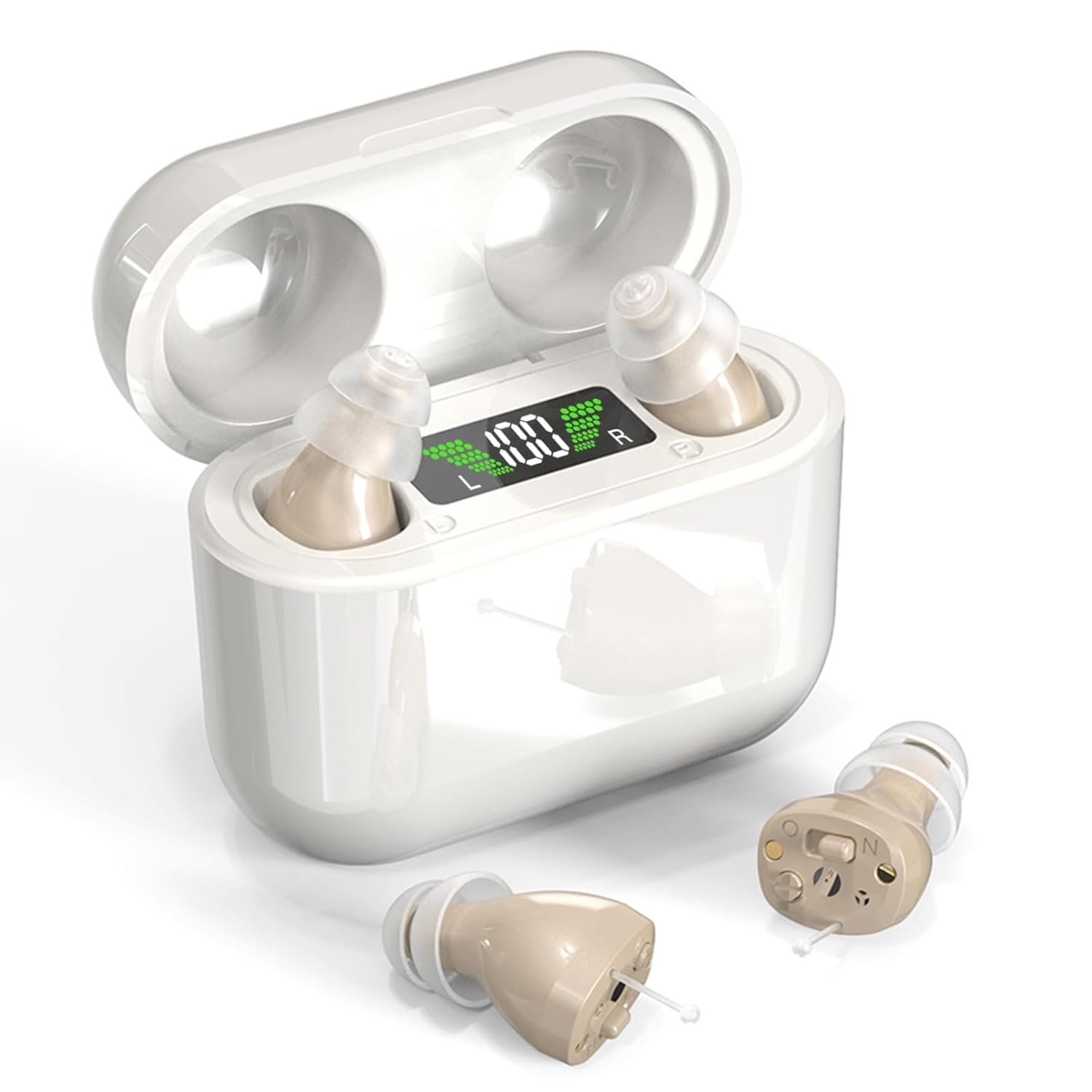 Hearing Aids with Long Lasting Charging Case, Invisible Hear...