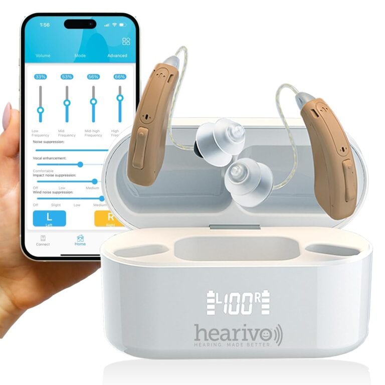 QV Pro Rechargeable Hearing Aids for Seniors with Bluetooth,...