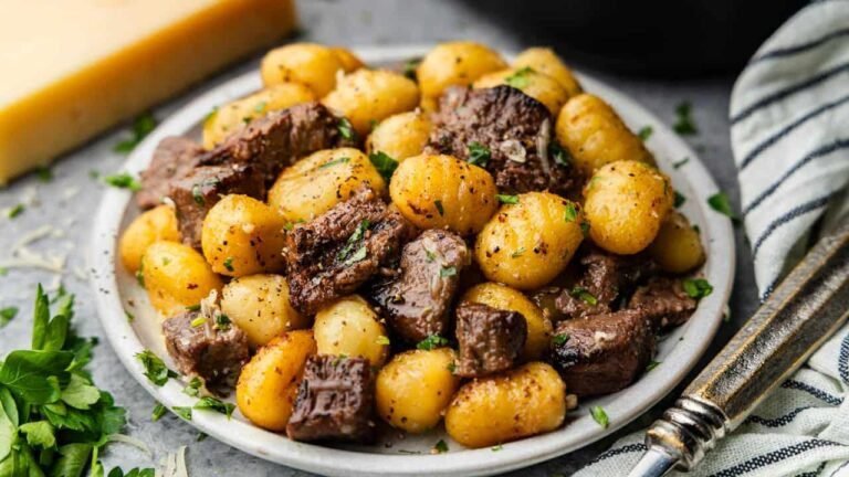 Air Fryer Steak Bites and Gnocchi