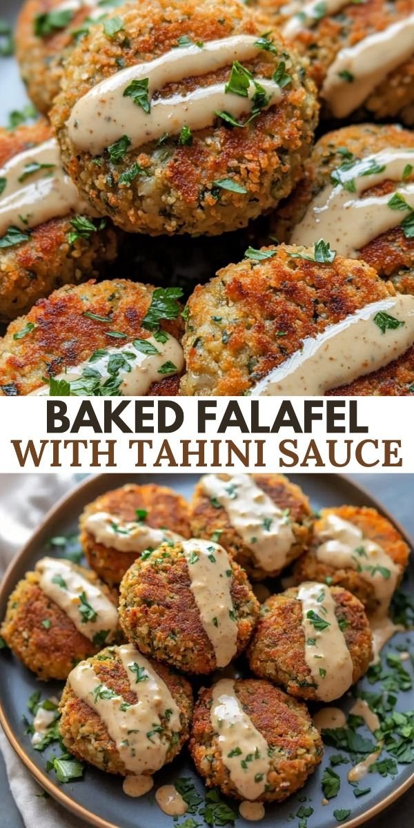Baked Falafel with Tahini Sauce