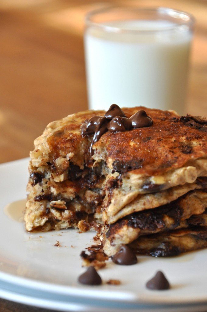Chocolate Chip Oatmeal Pancakes | Minimalist Baker Recipes