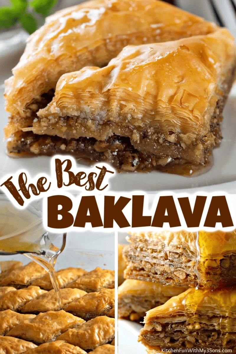 Easy Homemade Baklava - the absolute Best Baklava Recipe - a Holiday Favorite.