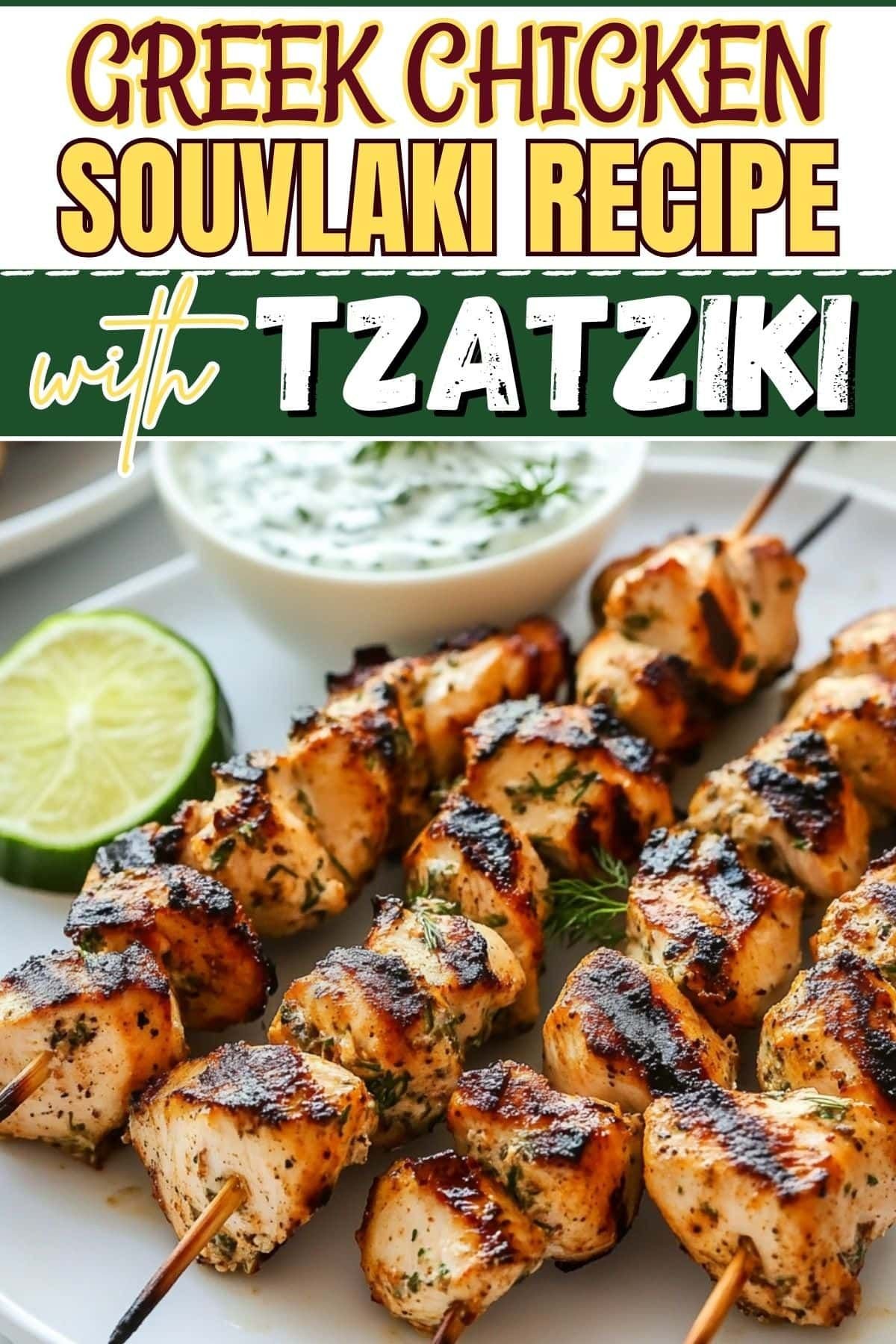 Homemade Greek Chicken Souvlaki with Tzatziki Sauce