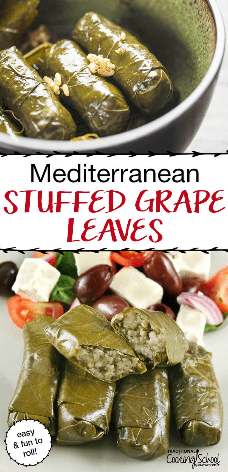 Mediterranean Stuffed Grape Leaves {Dolmas}