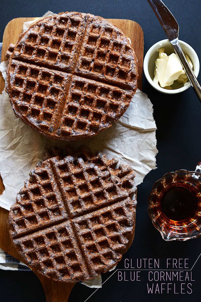 Vegan Blue Cornmeal Waffles | Minimalist Baker Recipes