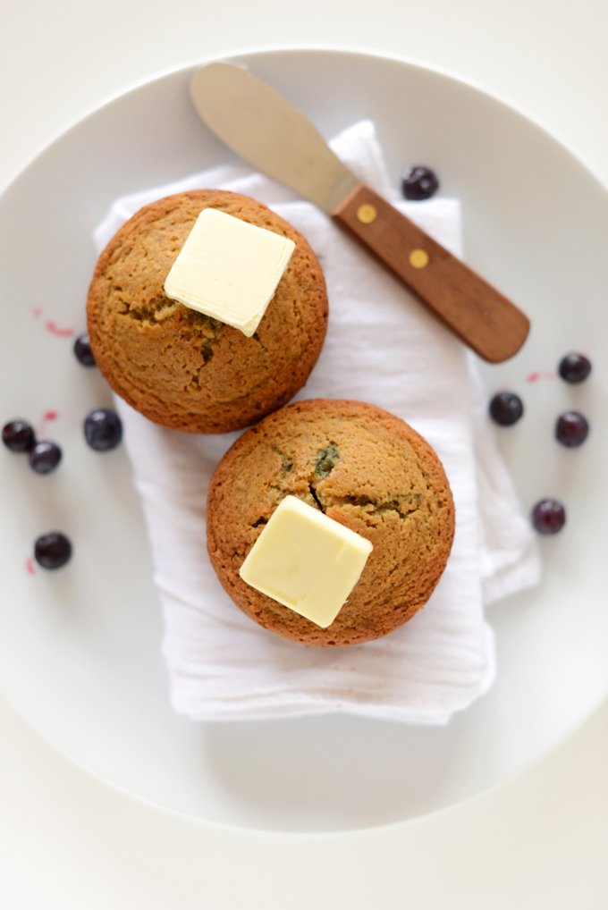 Vegan Gluten-Free Blueberry Muffins for 2