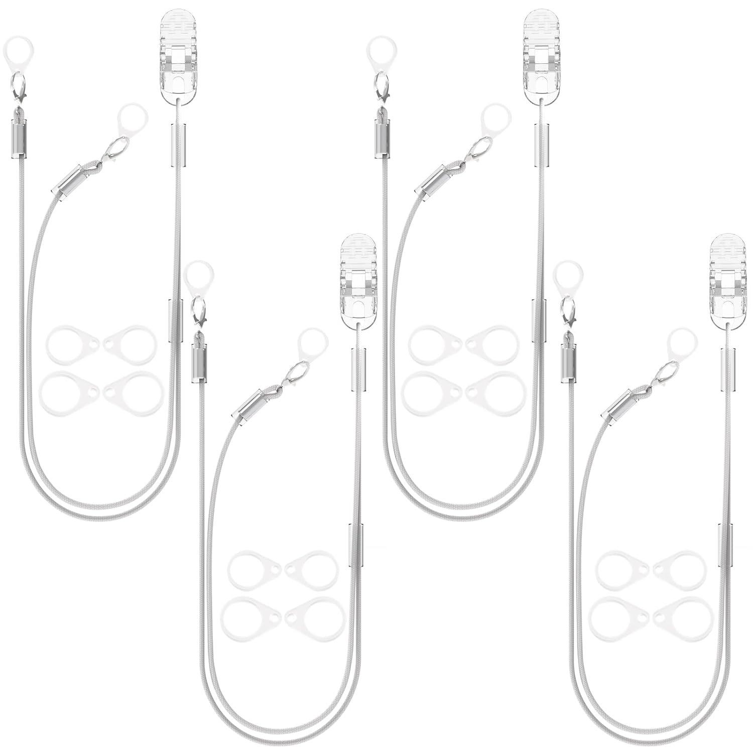 Set of 4 Hearing Aid Clips, Adjustable Hearing Aid Lanyard
