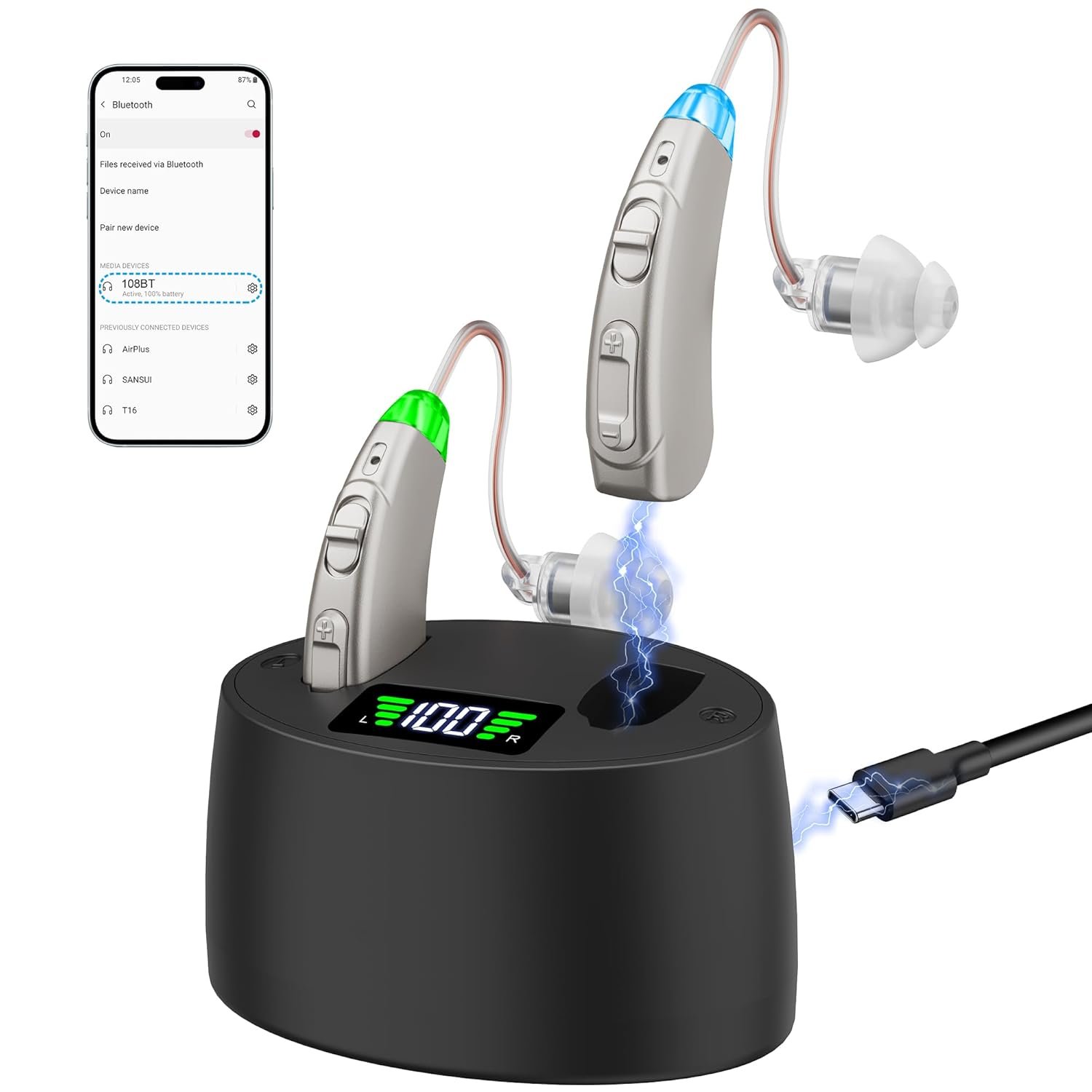 Hearing Aids with Bluetooth (Not Amplifiers),Bluetooth Heari...