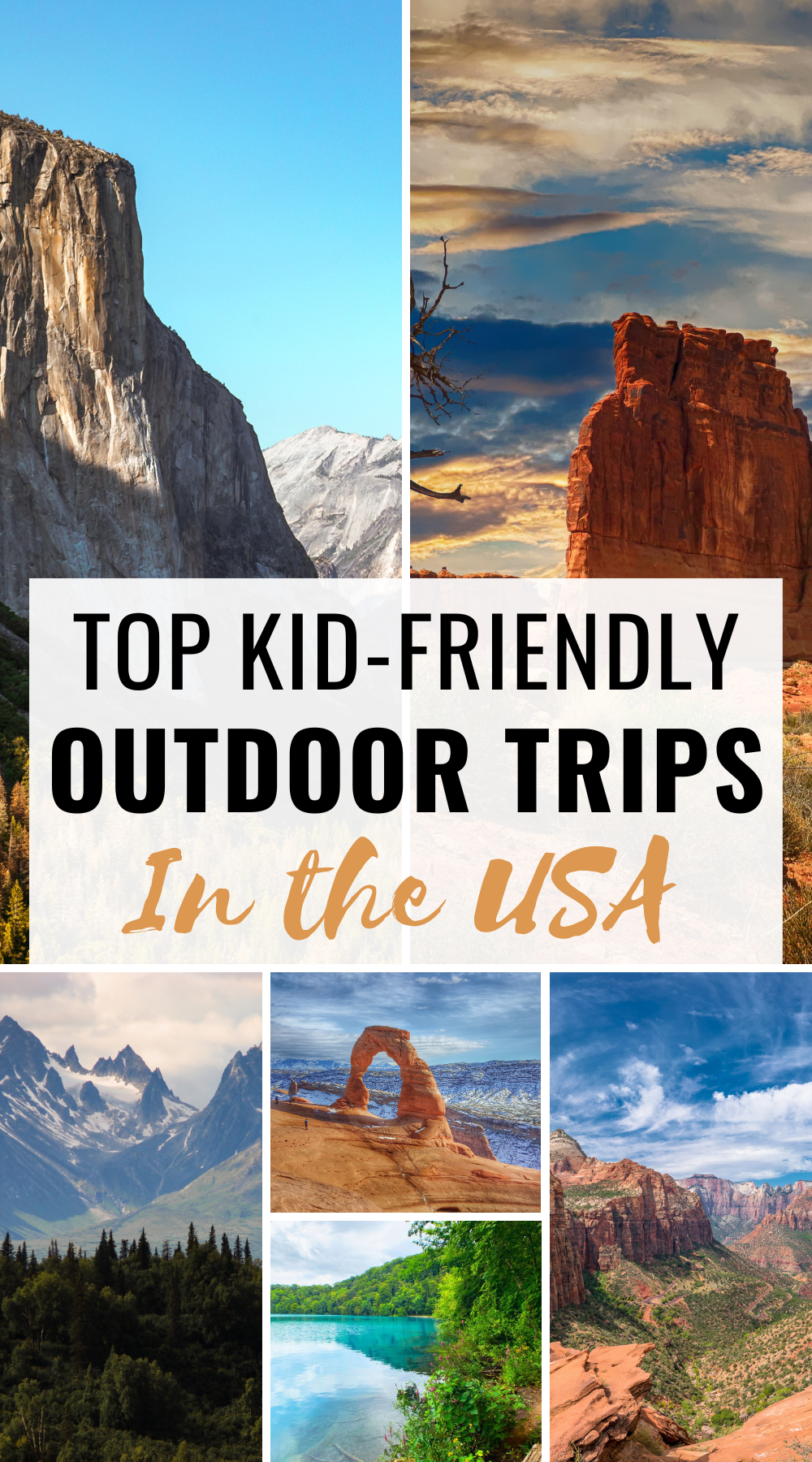 BEST Outdoorsy Family Vacation Destinations in the USA