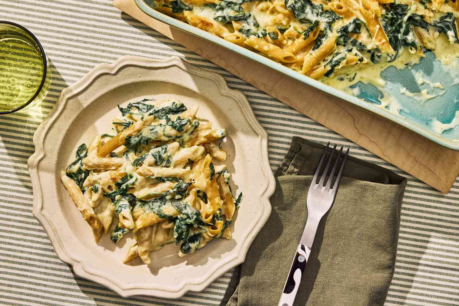 Baked Creamed Spinach Pasta