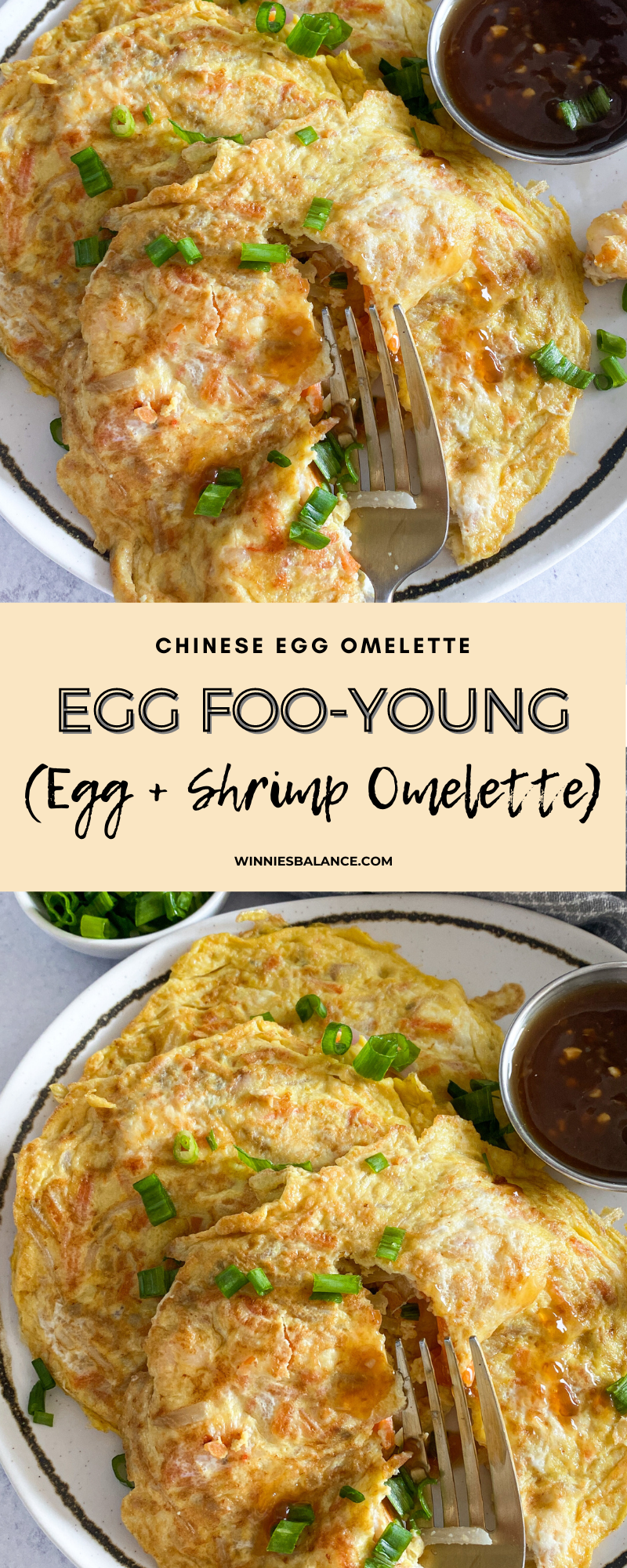 Chinese Egg Foo Young (Egg + Shrimp Omelette) - Winnie's Kitchen