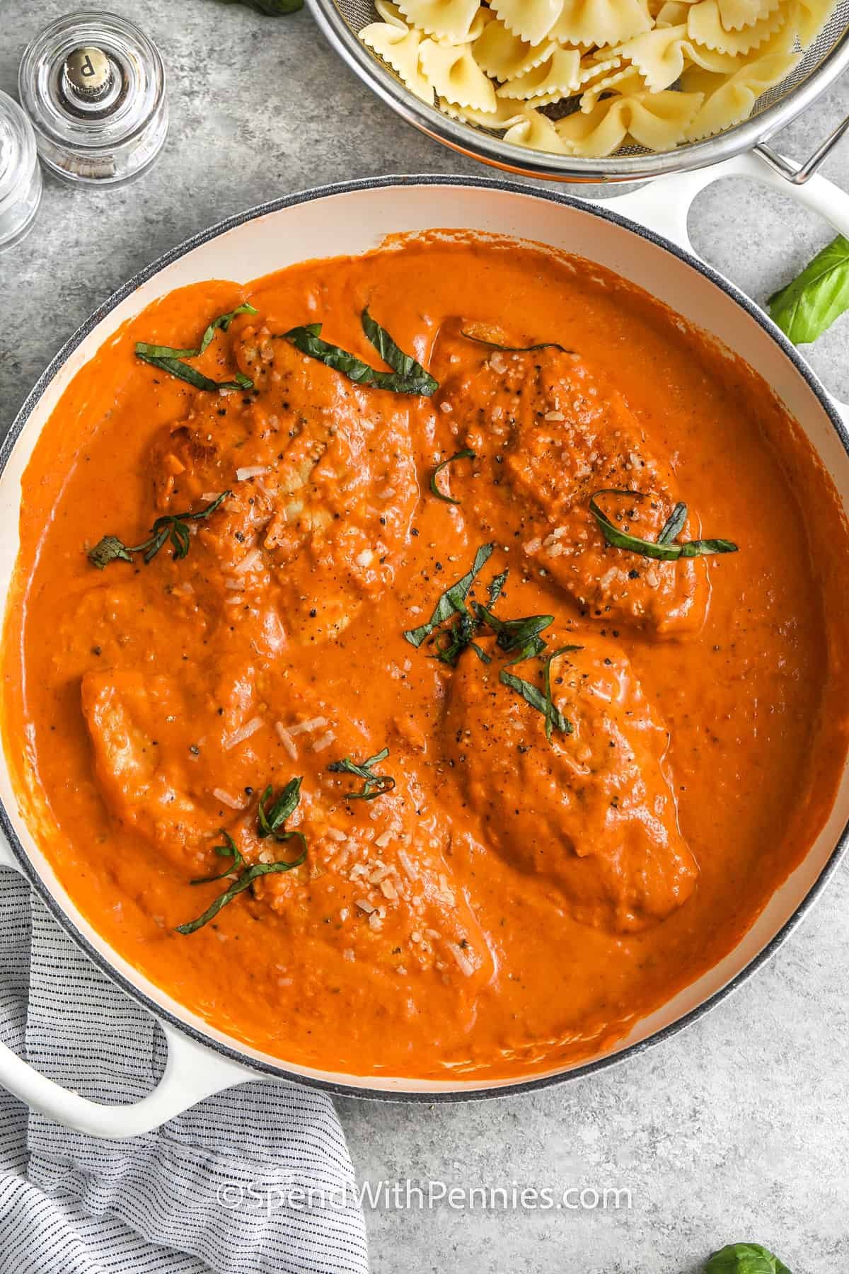 pot of Creamy Tomato Chicken Skillet