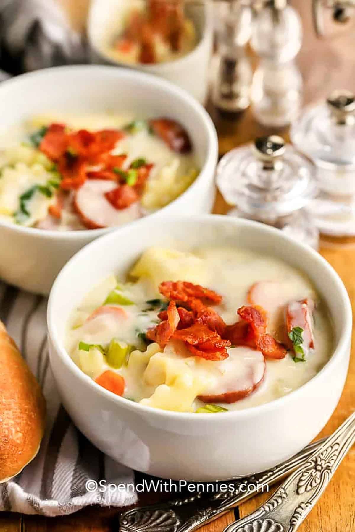 bowls of Creamy Tortellini Soup