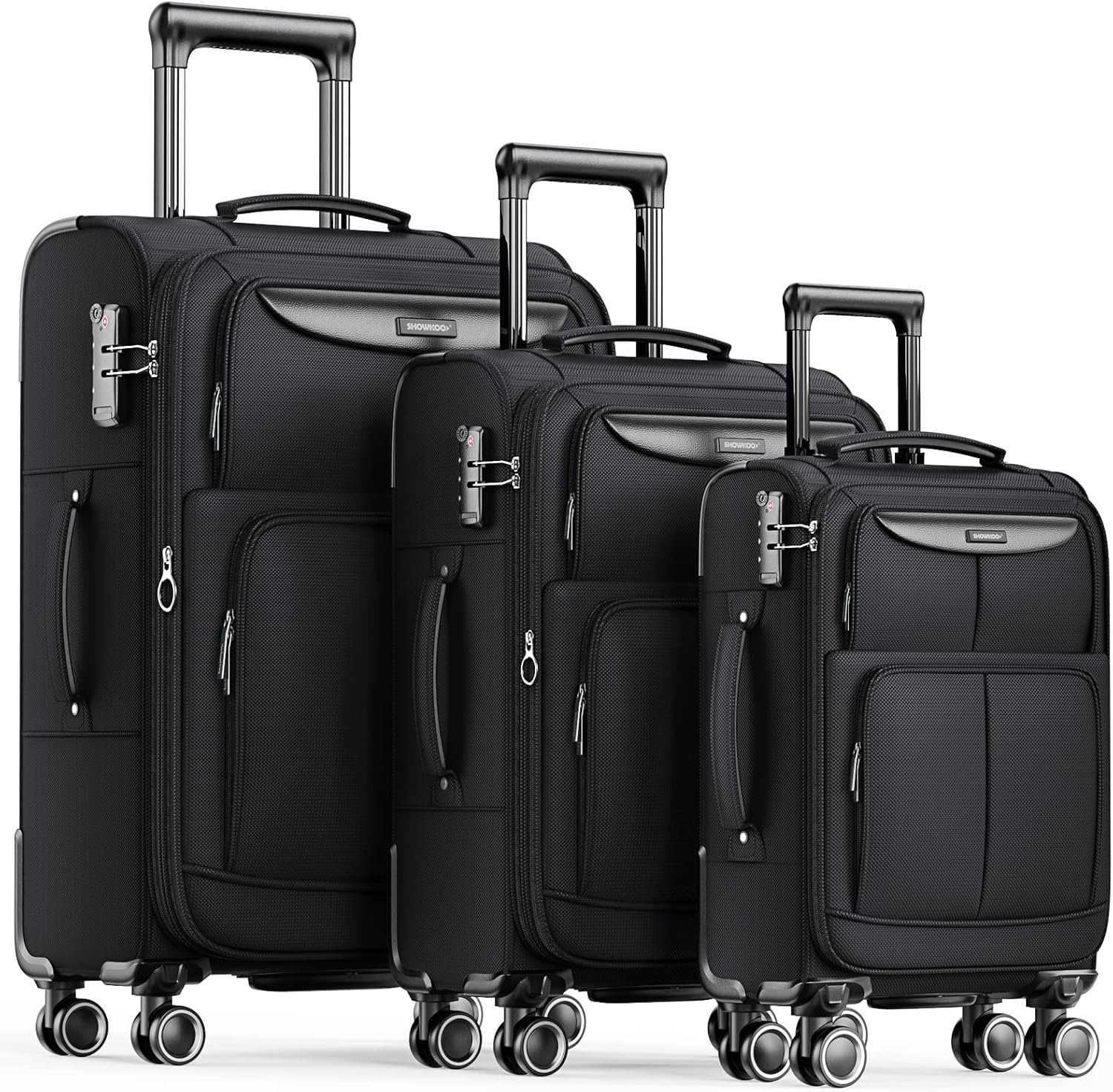 Luggage set with spinner wheels