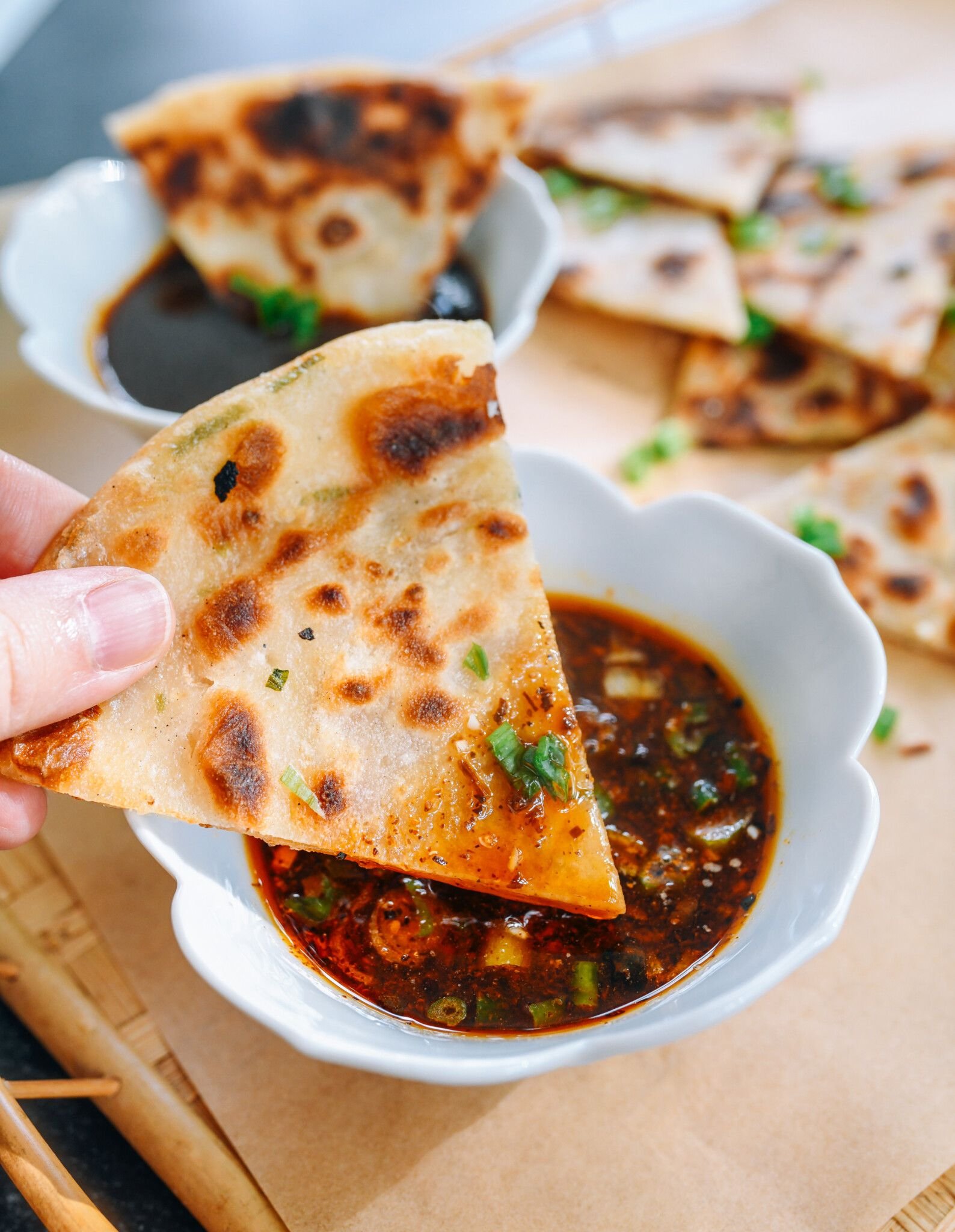 Scallion Pancake Dipping Sauce (One Spicy, One Sweet)
