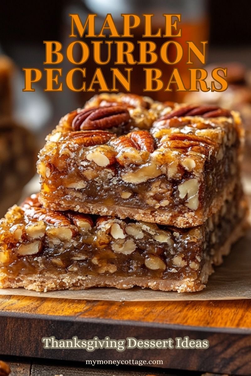 Thanksgiving Dessert Ideas - Maple Bourbon Pecan Bars