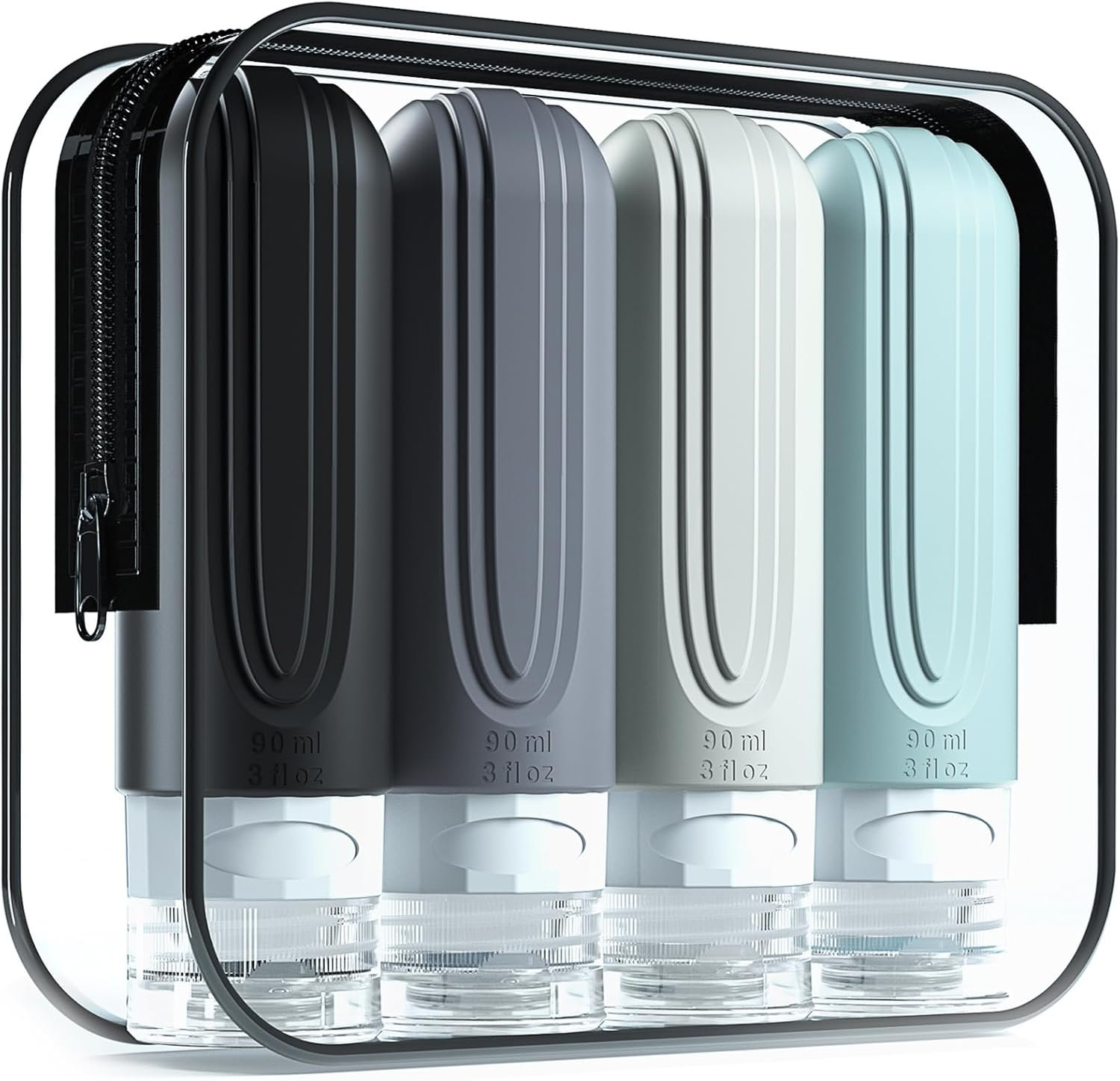 Reusable silicone travel bottles