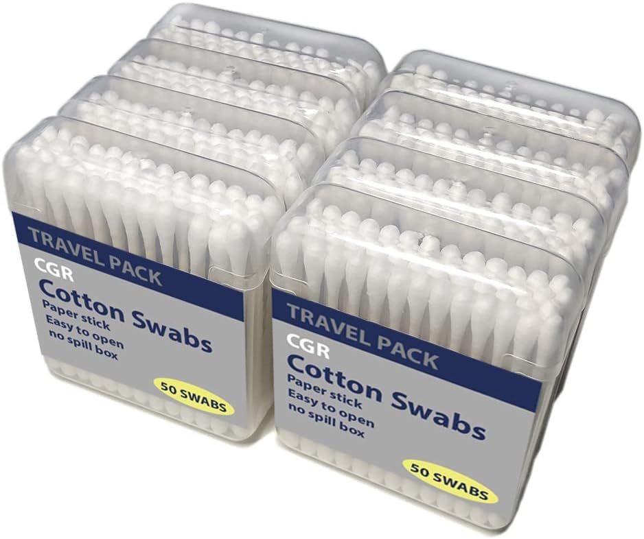Cotton swabs and pads travel pack
