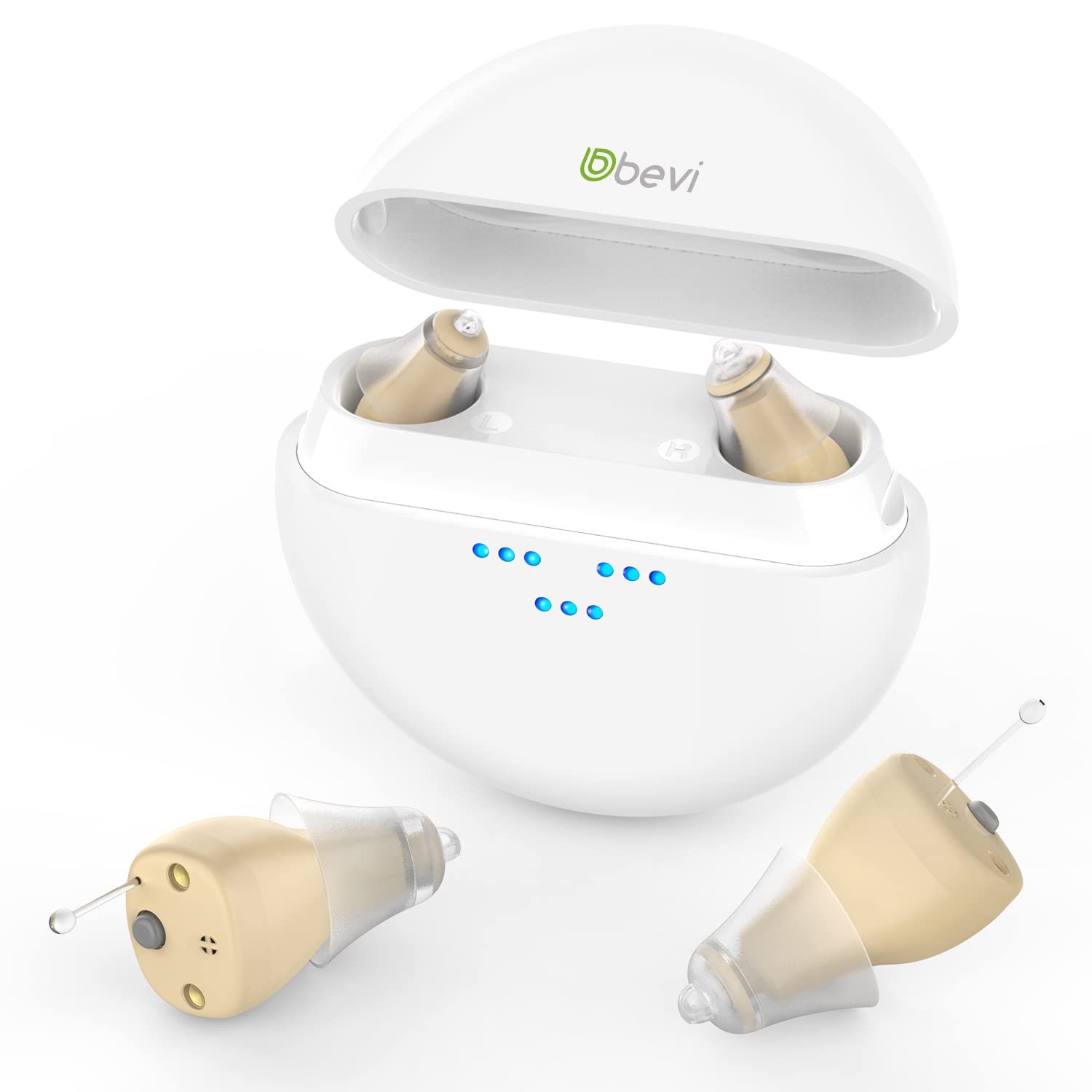 BEVI 12 Channel Digital Hearing Aids with Charging Case, Rec...