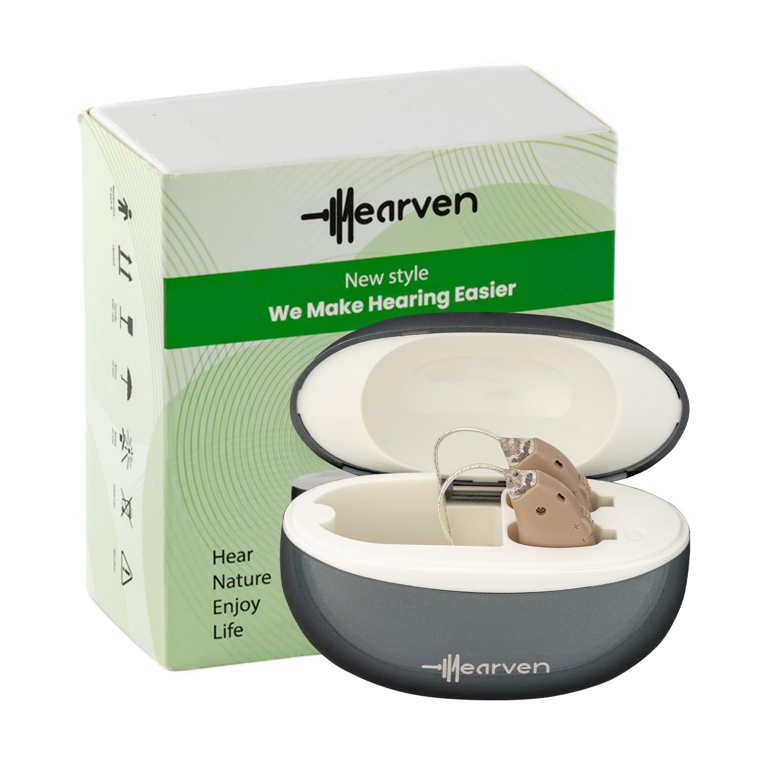 BTE Hearing Aids Rechargeable Hearing Aids with Noise Cancel...