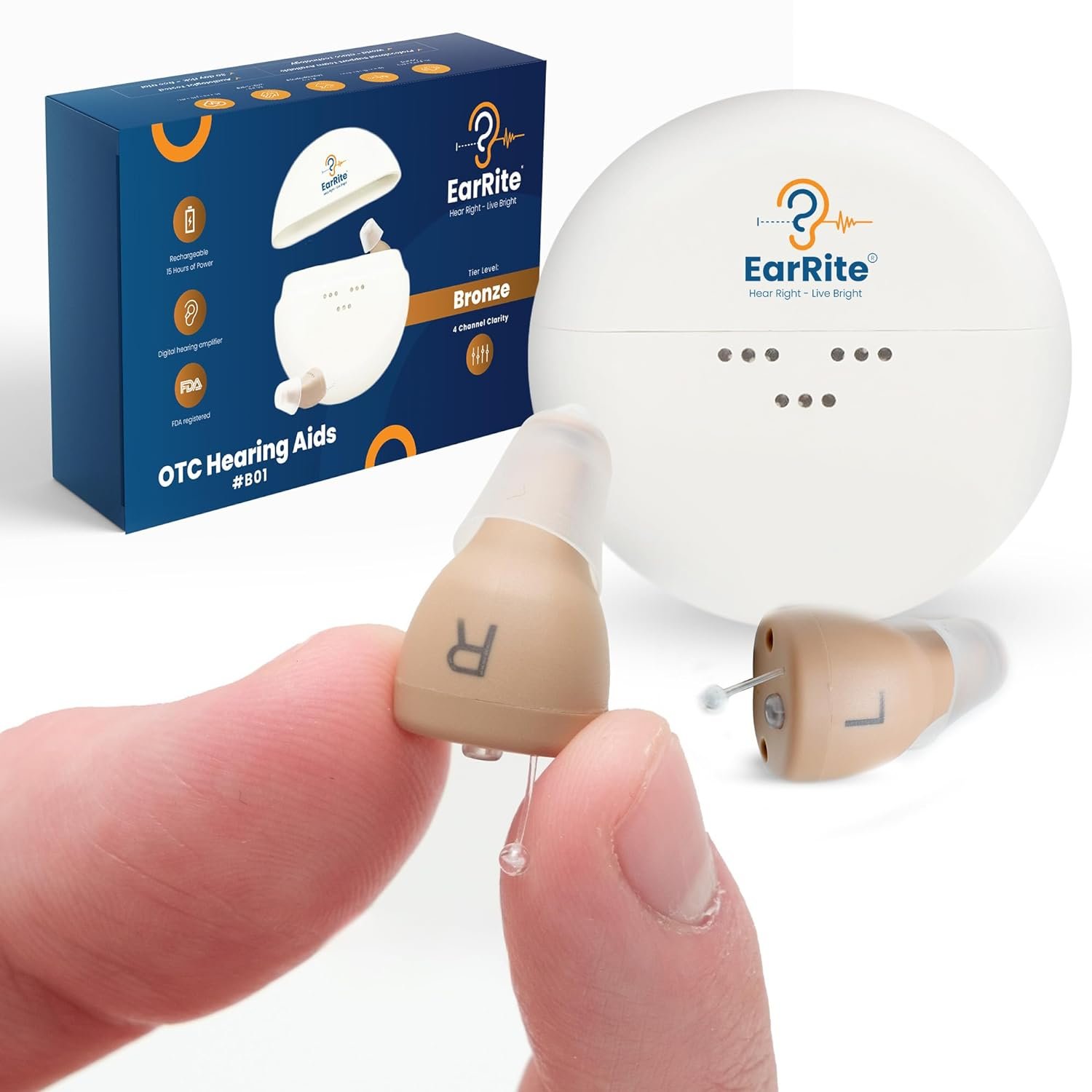 EarRite Rechargeable OTC Hearing Aids for Seniors Nearly I...
