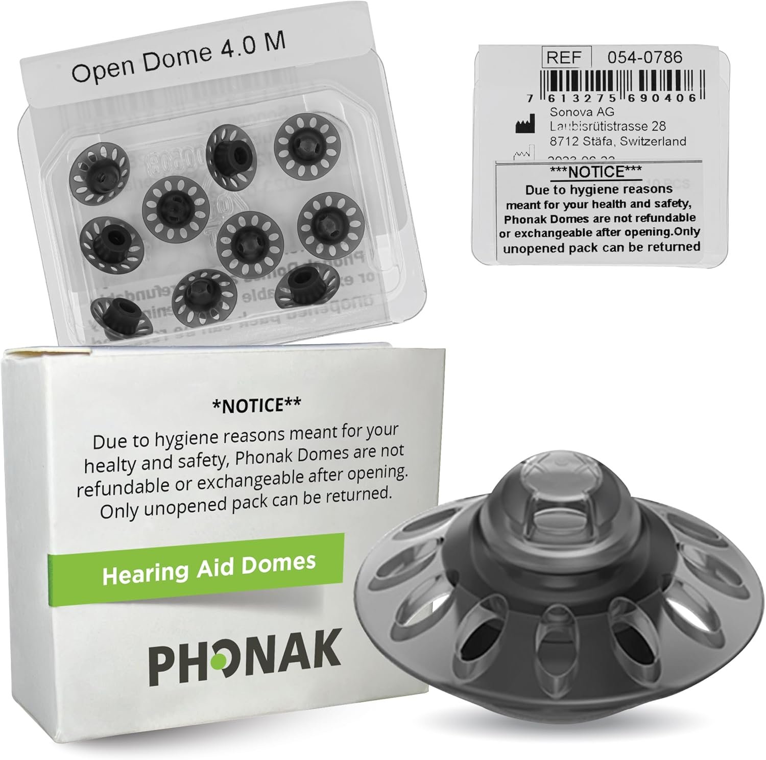 Phonak Open 4.0 Dome Medium (0.35 inch=9mm) 10 Domes, Genuin...