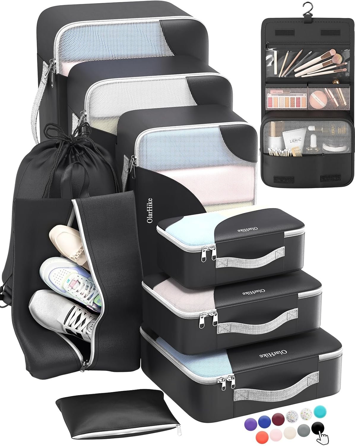 Luggage organizer packing cubes