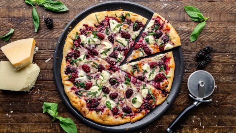 Blackberry Basil Ricotta Pizza