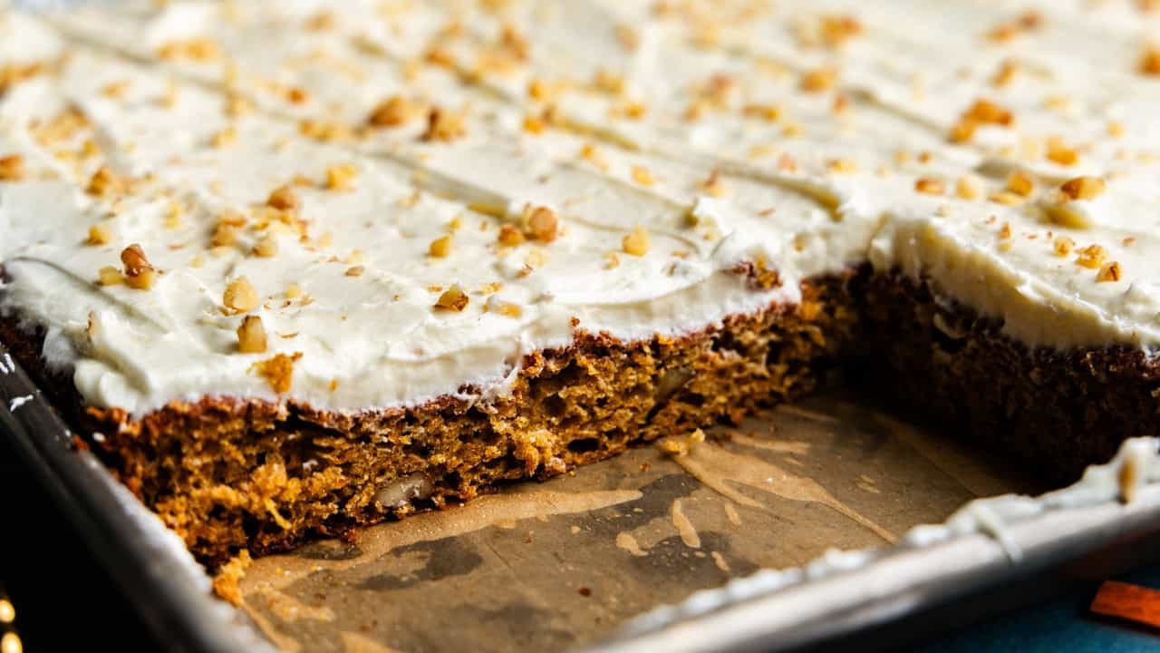 Carrot Cake Sheet Cake - The Stay At Home Chef
