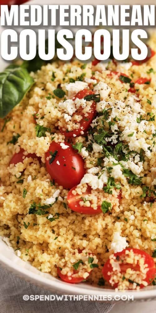 Couscous is crazy quick to make and full of flavor with tomatoes, herbs and feta!