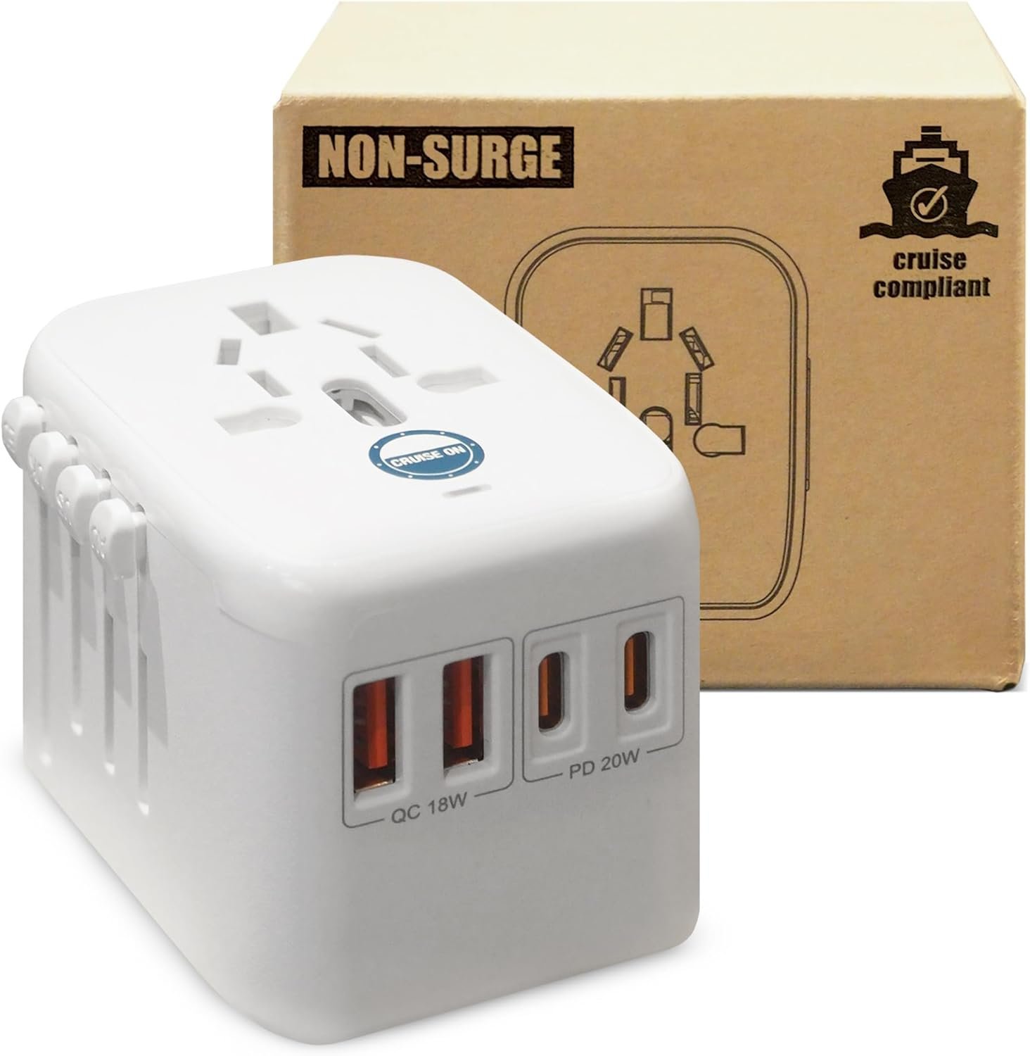 Universal travel adapter for cruise