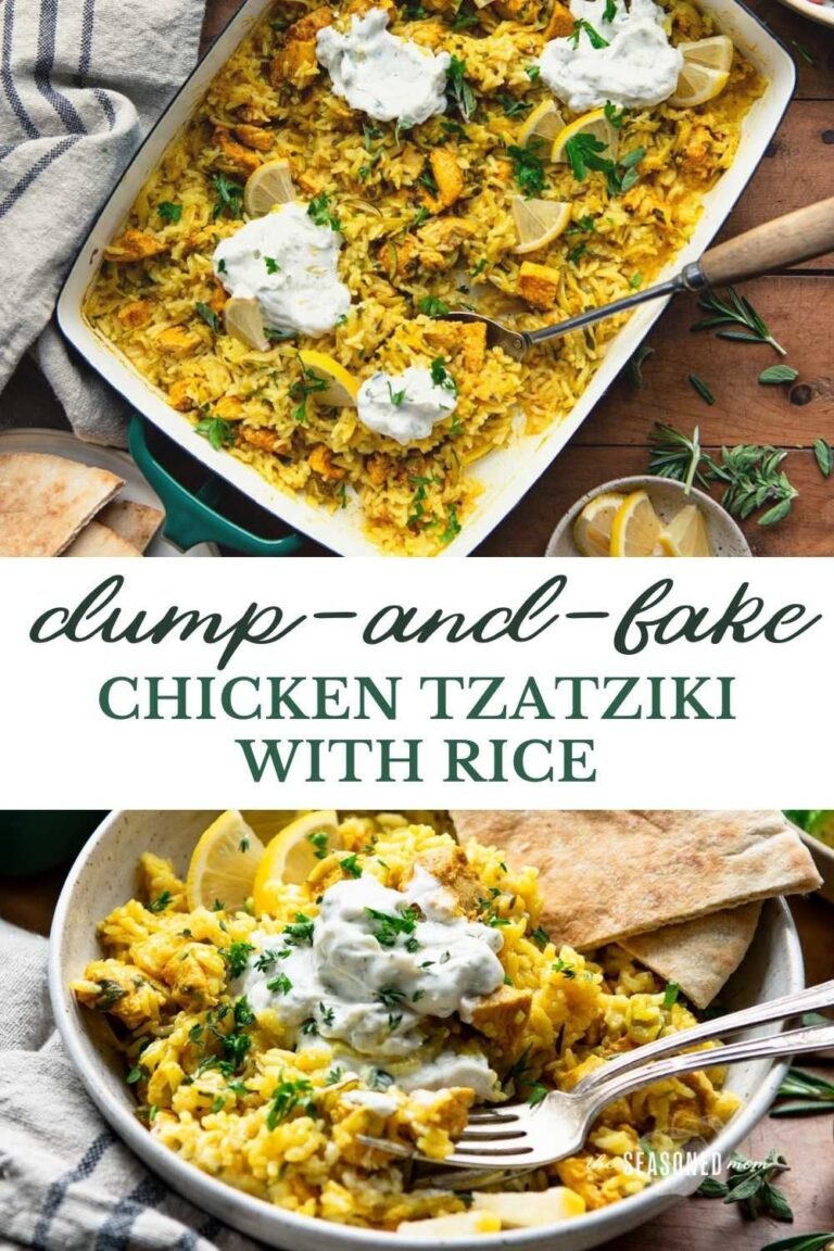 Dump-and-Bake Chicken Tzatziki with Rice