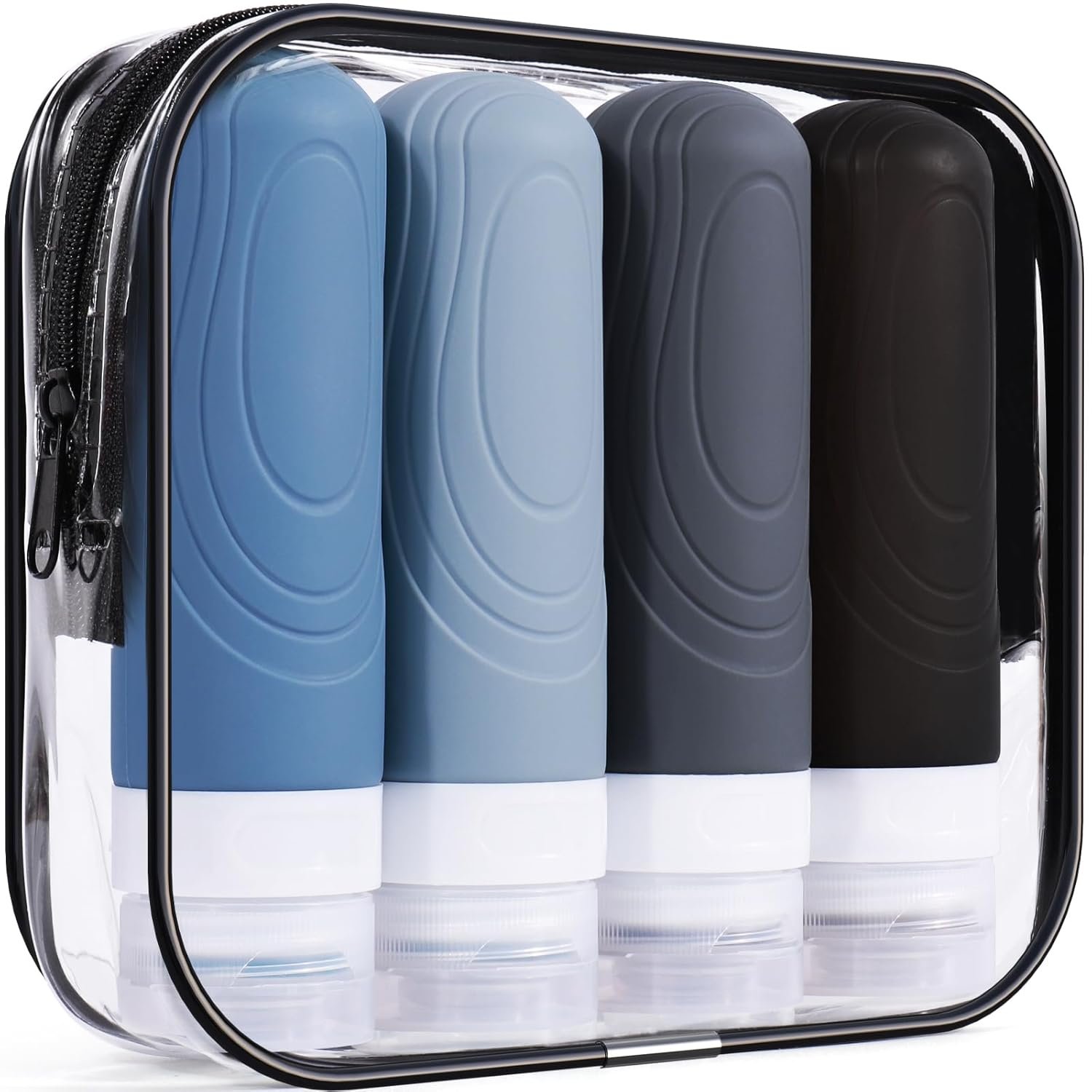 Reusable silicone travel bottles