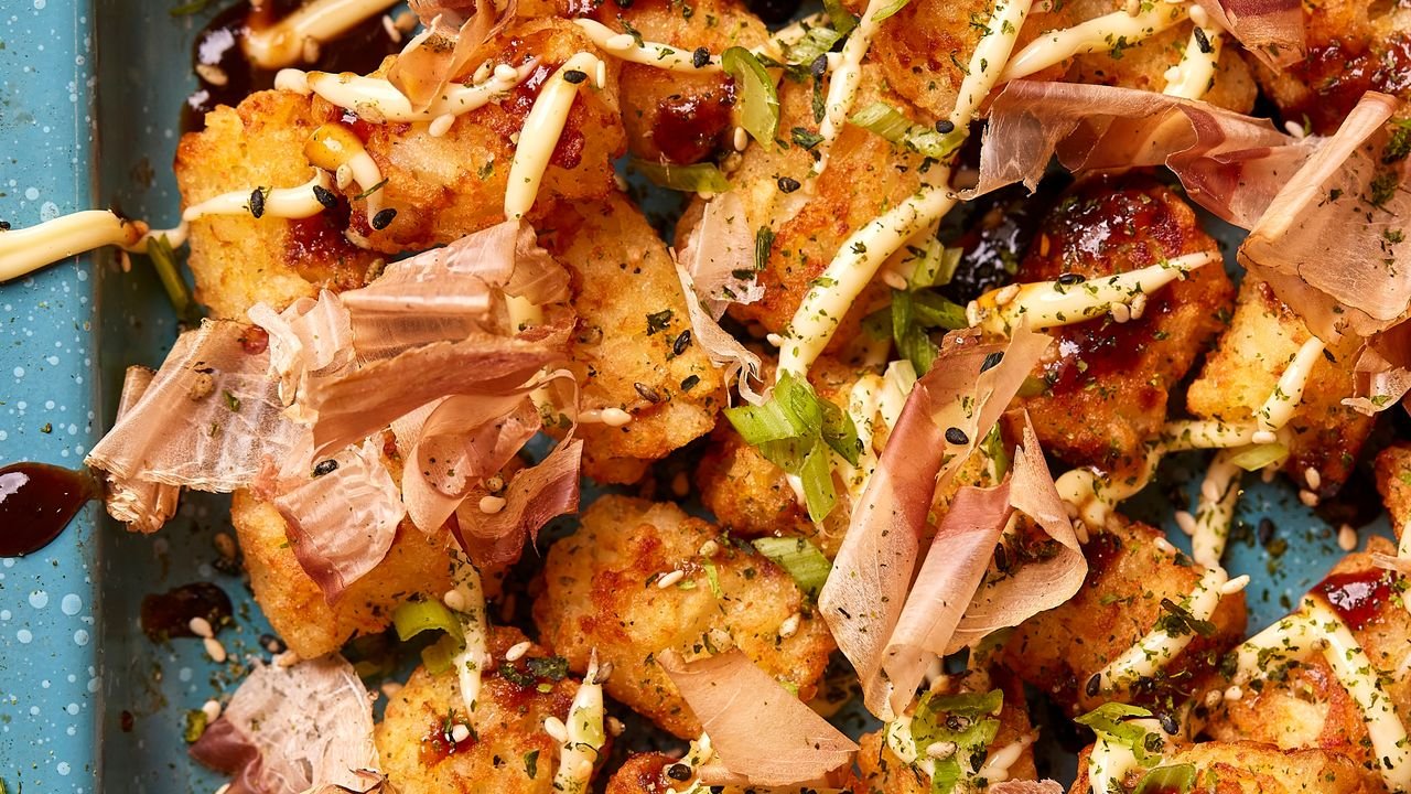 Okonomiyaki Tater Tots Recipe | Epicurious