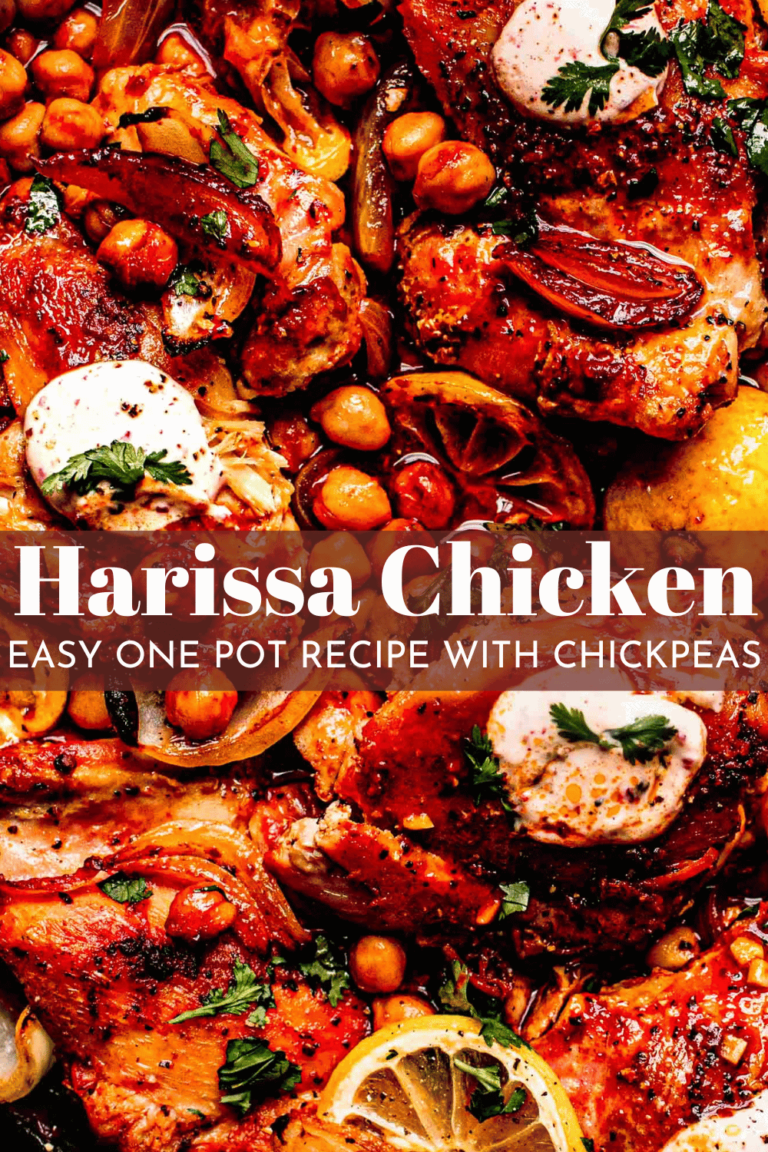 One Skillet Harissa Chicken with Chickpeas