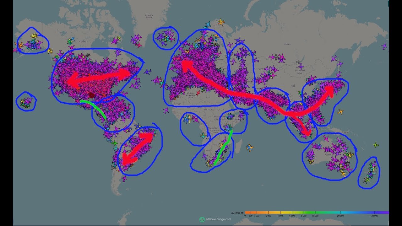 Airplane travel: Flight Paths