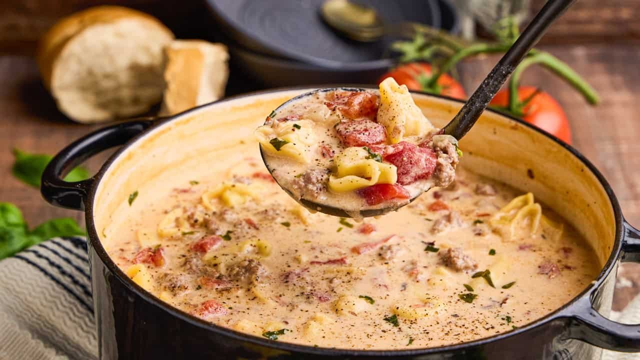 Sausage Tortellini Soup - The Stay At Home Chef