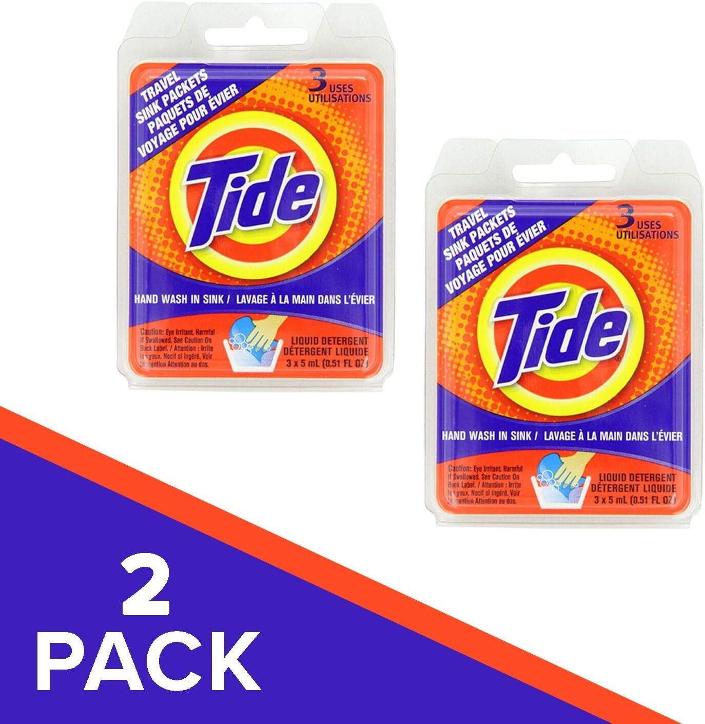 Travel laundry detergent packets