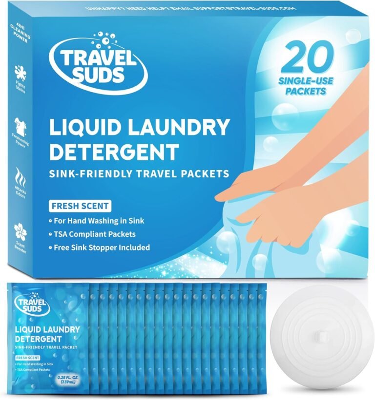 Travel laundry detergent packets