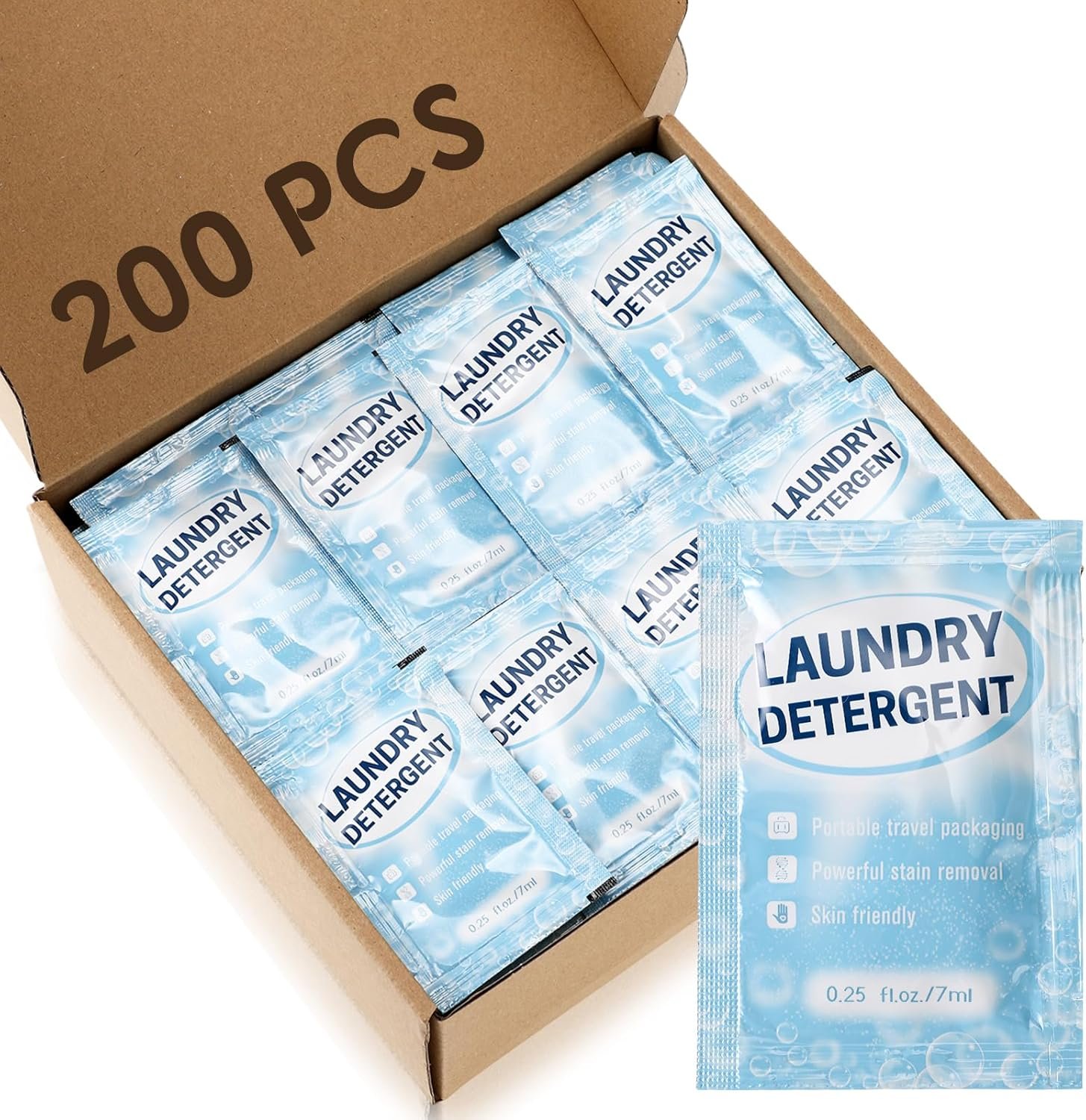 Travel laundry detergent packets
