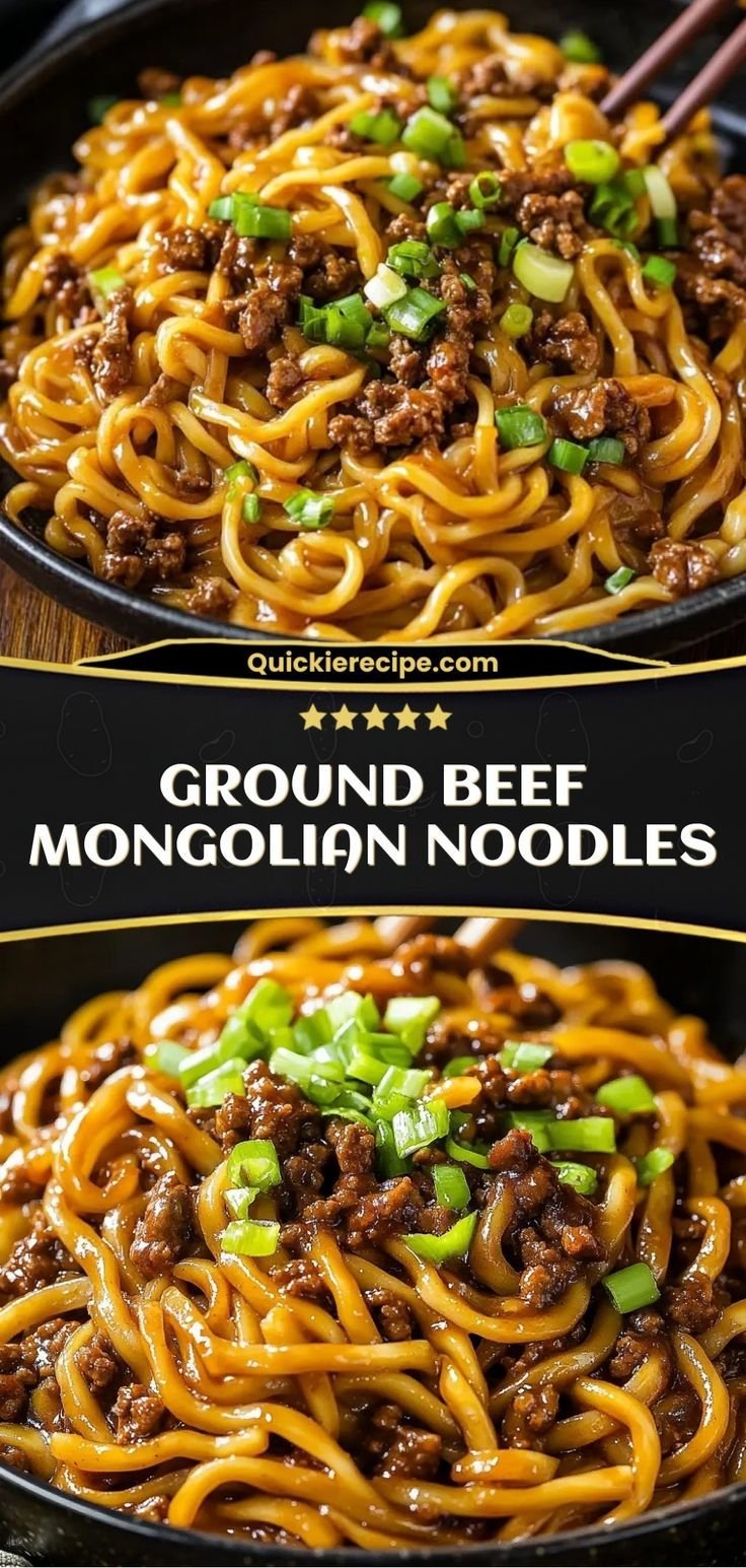 GROUND BEEF MONGOLIAN NOODLES