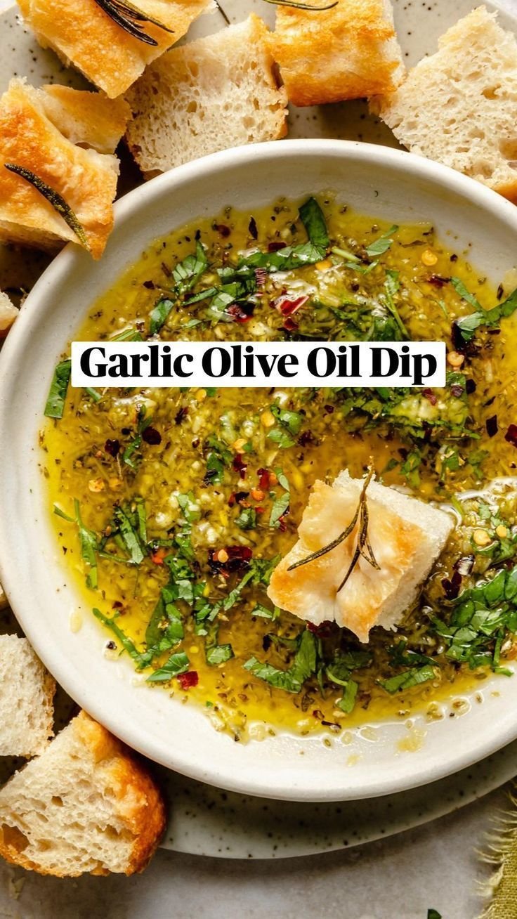 Garlic Olive Oil Dip | Ambitious Kitchen | Recipe | Appetizer recipes, Party food appetizers, Bread
