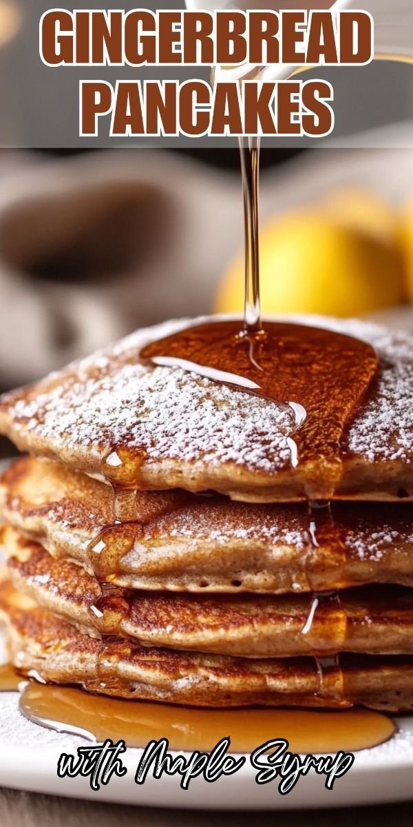 Gingerbread Pancakes with Maple Syrup