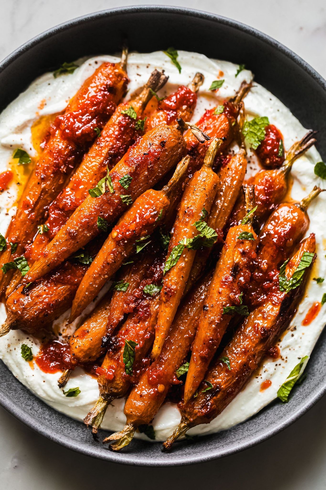 Harissa Roasted Carrots with Whipped Feta Recipe | Little Spice Jar